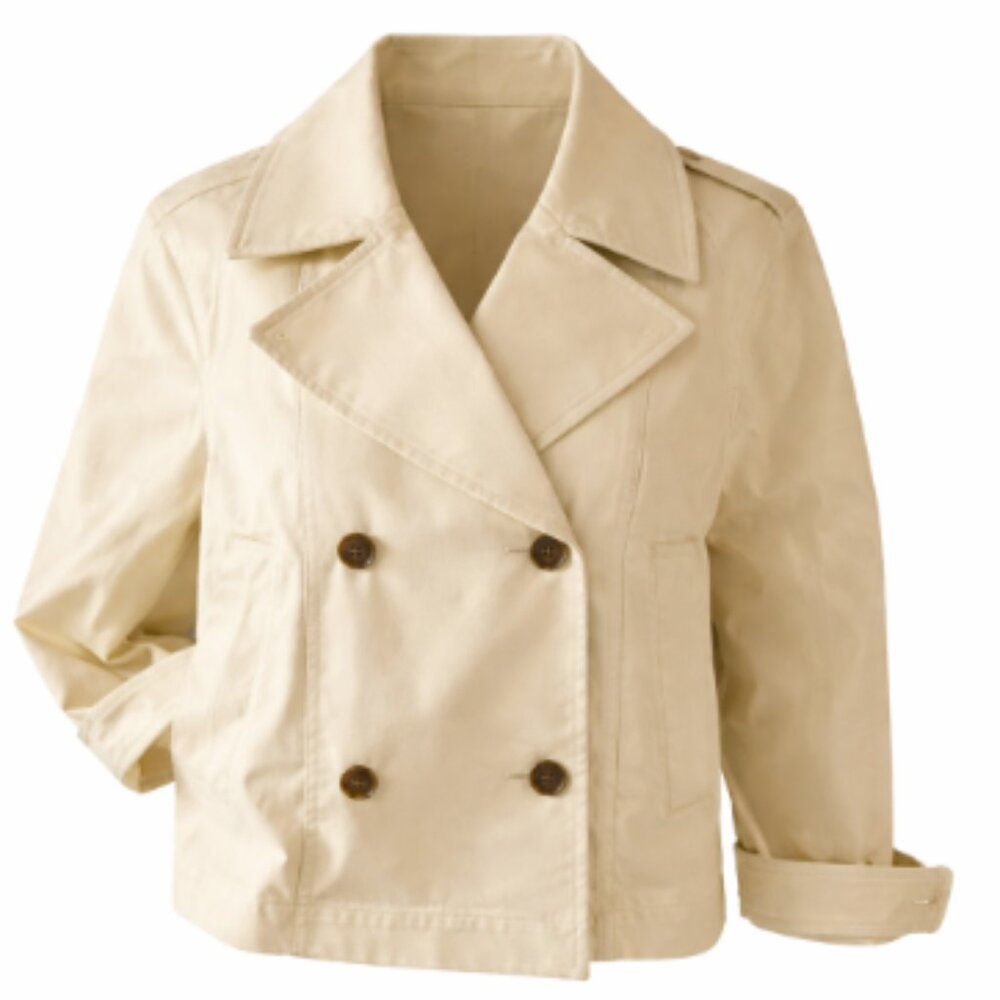 🧥 NWT ON 34th Chic Women’s Cream Pea Coat – Size M - Picture 1 of 8